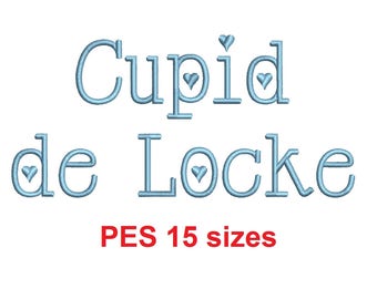 Cupid de Locke embroidery font PES 15 Sizes 0.25 (1/4), 0.5 (1/2), 1, 1.5, 2, 2.5, 3, 3.5, 4, 4.5, 5, 5.5, 6, 6.5, and 7" (RLA)