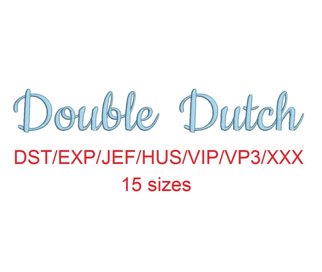 Double Dutch Embroidery Font: 15 Sizes (Digital Download), image size:1118x944
