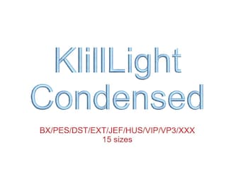 KlillLightCondensed embroidery font with commercial license