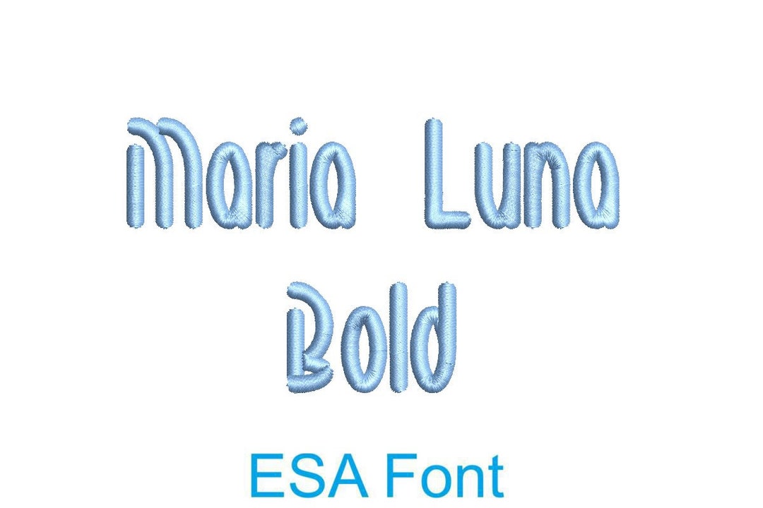 Maria Luna Bold ESA Embroidery Font - Etsy
