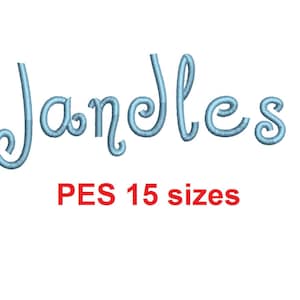 Jandles™ embroidery font PES 15 Sizes 0.25 (1/4), 0.5 (1/2), 1, 1.5, 2, 2.5, 3, 3.5, 4, 4.5, 5, 5.5, 6, 6.5, and 7&quot; (RLA)