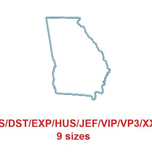 Georgia embroidery applique pes/dst/exp/jef/hus/vip/vp3/xxx 9 Sizes