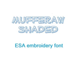 Mufferaw Outline ESA embroidery font RLA