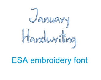 January Handwriting ESA embroidery font with commercial license   (MHA)