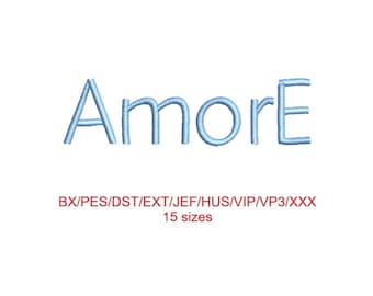 AmorE embroidery font with commercial license