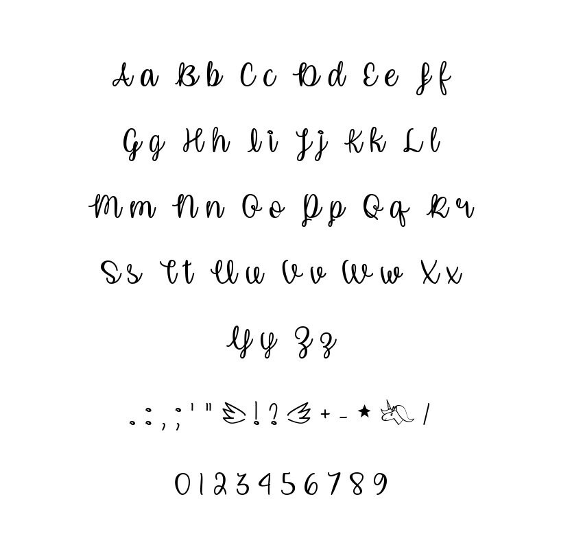 Download Unicorn Calligraphy Alphabet Svg Eps Dxf Cutting Files Mha
