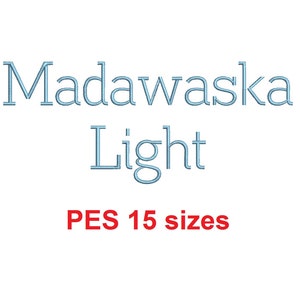 Madawaska™ embroidery font PES 15 Sizes 0.25 (1/4), 0.5 (1/2), 1, 1.5, 2, 2.5, 3, 3.5, 4, 4.5, 5, 5.5, 6, 6.5, and 7 inches (RLA)