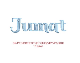 Jumat carved embroidery font 15 sizes 9 file formats (SNAS)