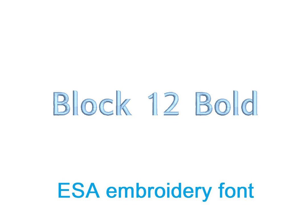 Esa Rounded Block Block 12 Bold ESA Embroidery Font - Etsy