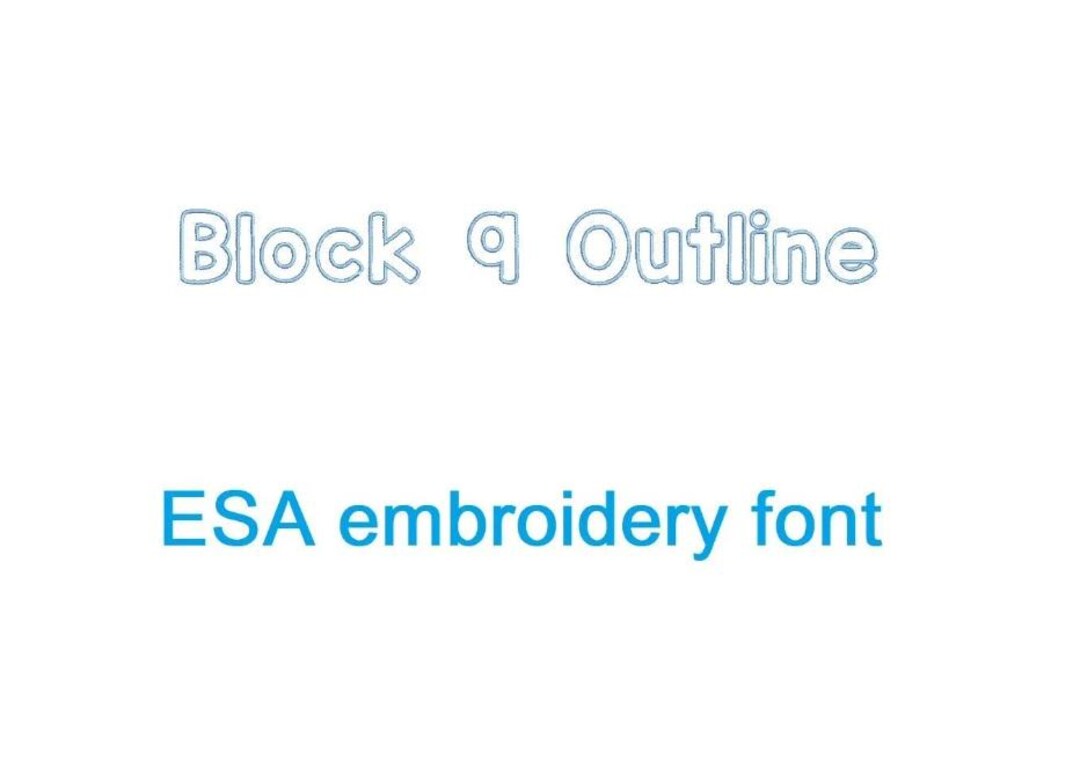 Esa Rounded Block Block 9 Outline ESA Embroidery Font - Etsy