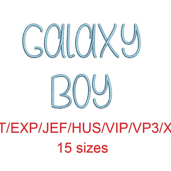 Galaxy Boy-borduurlettertype: 15 maten (digitale download)