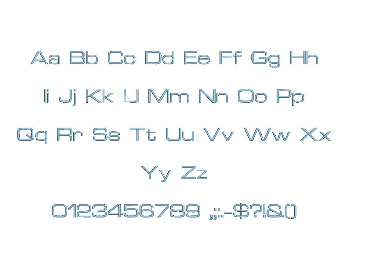 Microgramma Embroidery Font PES Format 15 Sizes 0.25 (1/4), 0.5 (1/2 ...
