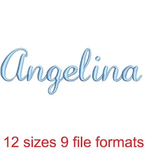 Angelina Embroidery Font - 12 Sizes and 9 File Formats