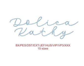 Dolica Kathy embroidery font 15 sizes 9 file formats (SNAS)