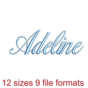 Adeline Embroidery Font - 12 Sizes - 0.25