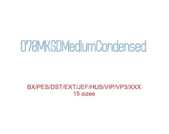 078 MKSD Medium Condensed embroidery font with commercial license