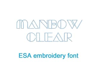 Manbow Clear ESA embroidery font