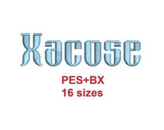 Xacose block embroidery font formats PES+BX 16 sizes (SNAS)