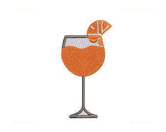 Orange Drink Embroidery Design