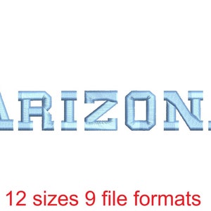 Police de broderie Arizona - 12 tailles et 9 formats de fichiers