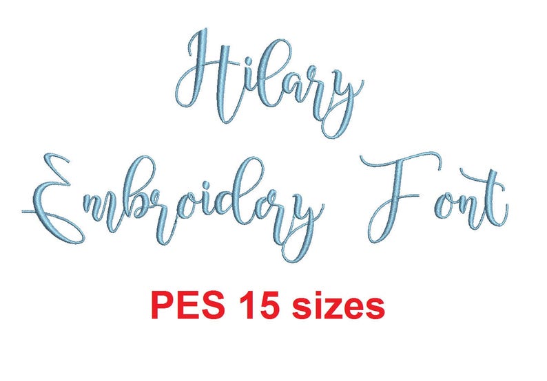 Hilary Script embroidery font PES format 15 Sizes 0.25 1/4 | Etsy