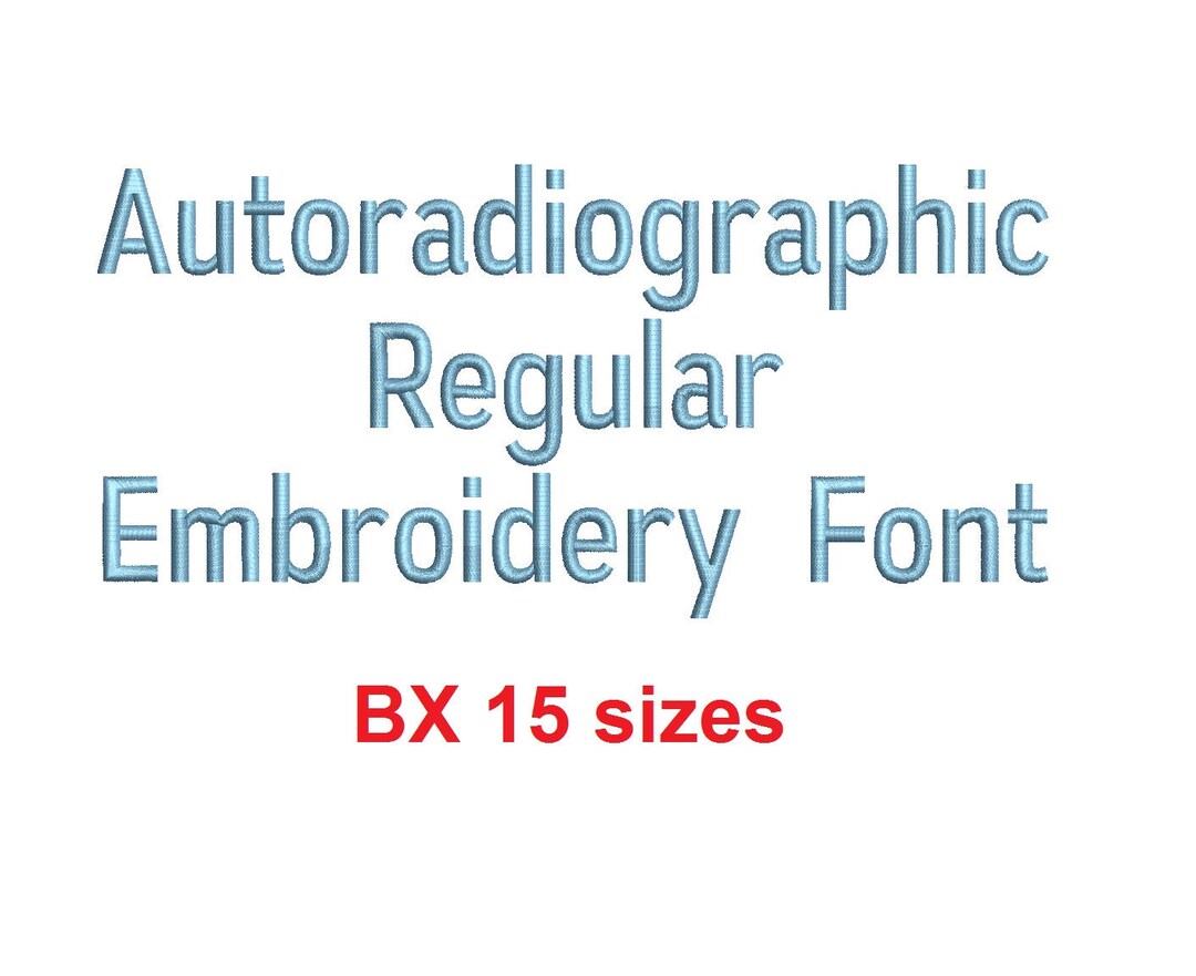 Autoradiographic Regular™ BX Font Sizes 0.25 1/4, 0.50 1/2, 1, 1.5, 2, 2.5, 3, 3.5, 4, 4.5, 5, 5