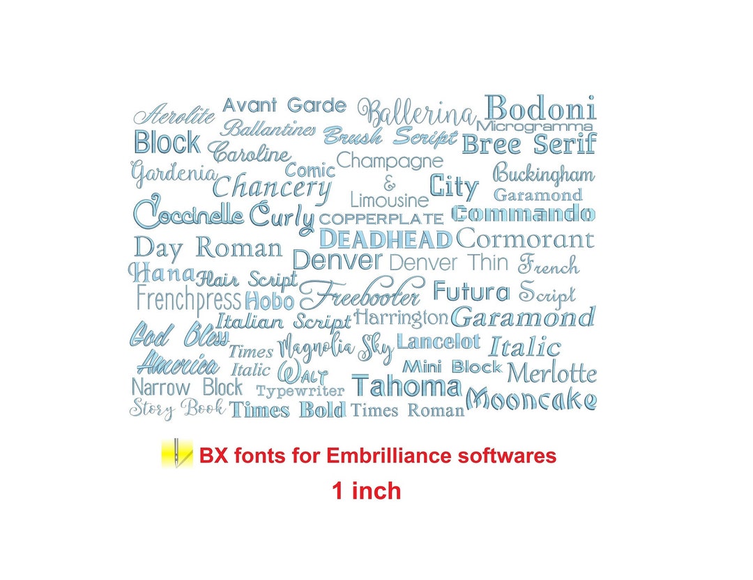 Package 50 BX 1 Inch Embroidery Fonts - Etsy