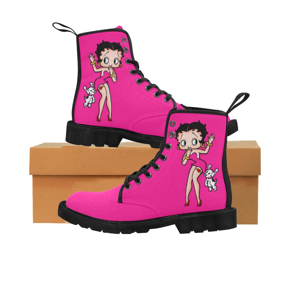 Betty Boop With Dog Pink Martin Boots Women's Boots Etsy
