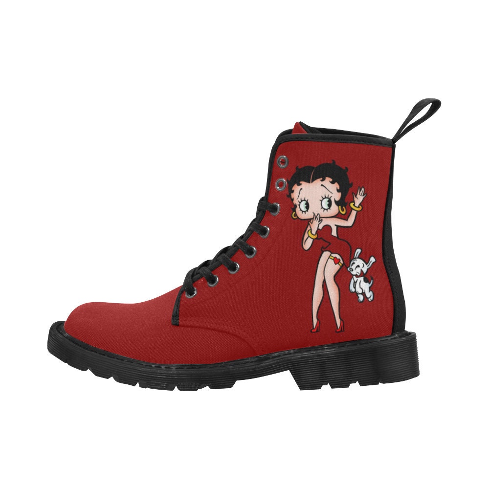 Betty Boop With Dog Pink Martin Boots Women's Boots Etsy