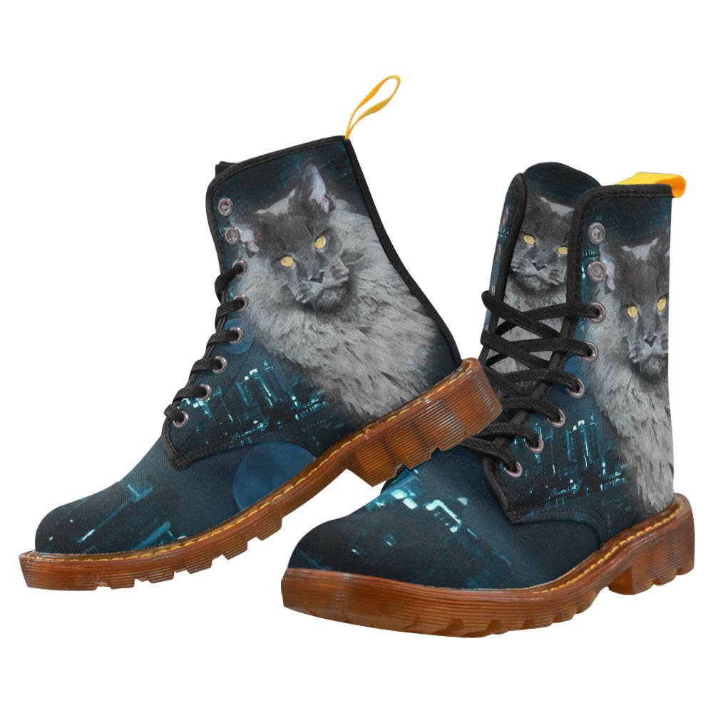 Maine Coon cat Martens Canvas Mujer botas Maine Coon cat Martens Canvas Mujer botas a8f6ed