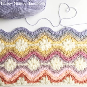 Daisy Chain Blanket Crochet PATTERN Digital Download PDF file in US Terms image 3