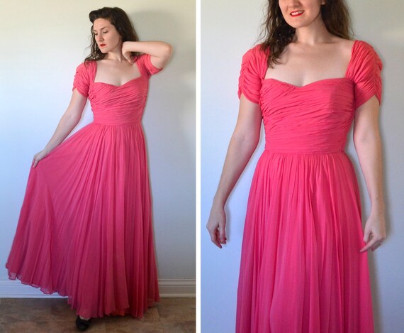 Bright and Beautiful Dress | vintage 40's pink sil