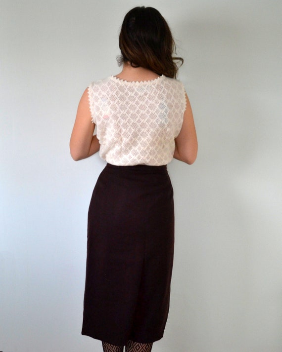 Semisweet Skirt | vintage 50's side button wool p… - image 5