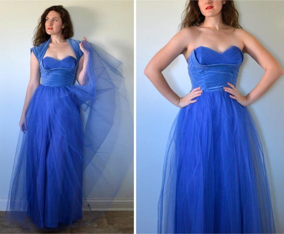 Valliant Heart Dress | vintage 50's royal blue tul