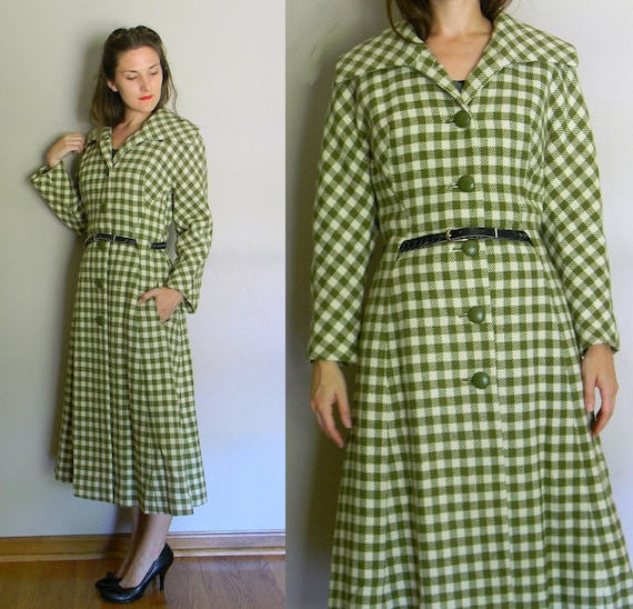 Cyprus Sensation Coat | vintage 40's green plaid w