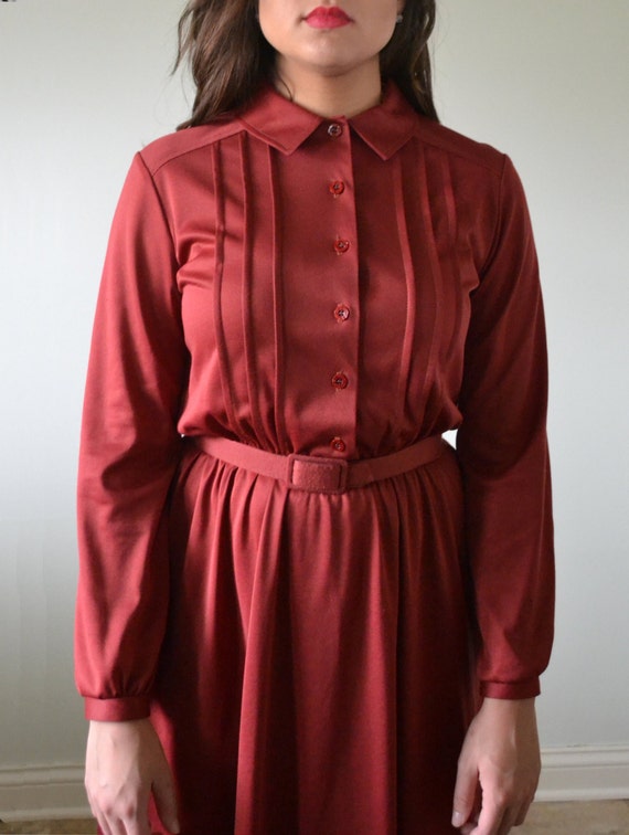 Mulberry Muse Dress | vintage 70's does 40's wine… - image 3