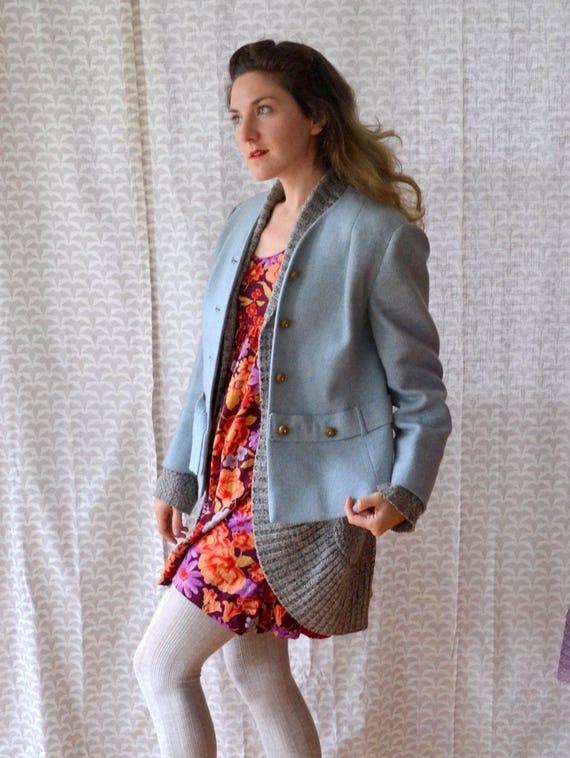 Autumn Sky Jacket | vintage 50's light blue wool … - image 2