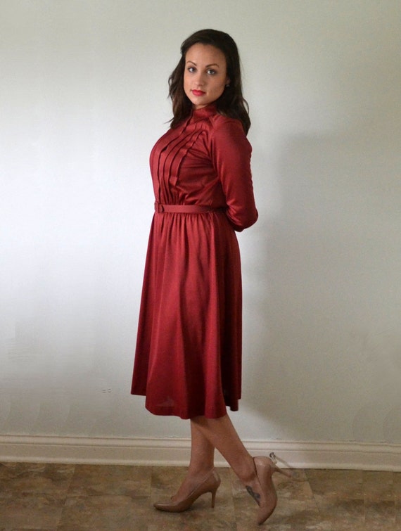 Mulberry Muse Dress | vintage 70's does 40's wine… - image 5