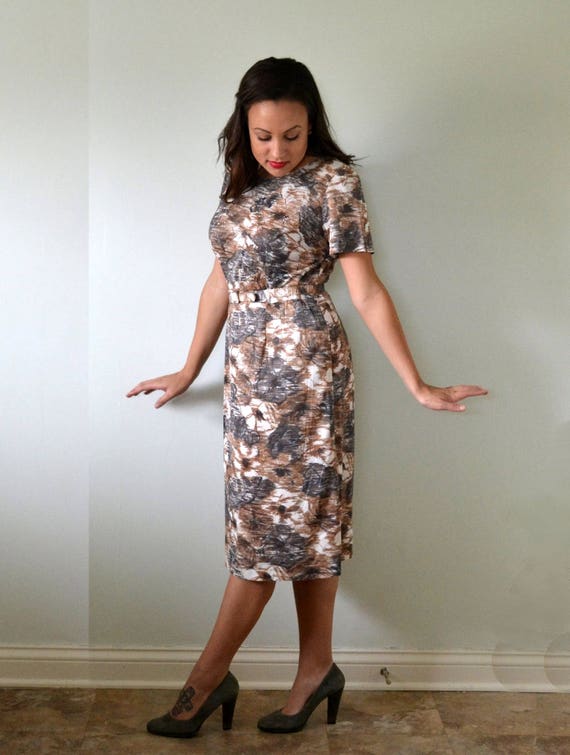 Sepia Gardens Dress | vintage 60's wiggle dress j… - image 3