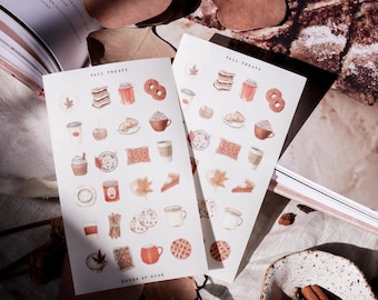 Planner Stickers | Fall Treats | Transparent Matte Journaling Stickers