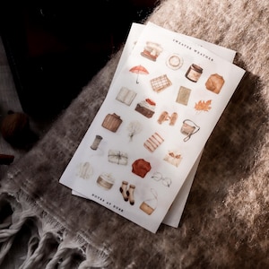 Fluwelen weerstickers trui | Minidagboek + plannerstickers