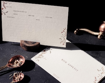 Foil Pressed Recipe Cards 'Bon Appetit' | Baking card set