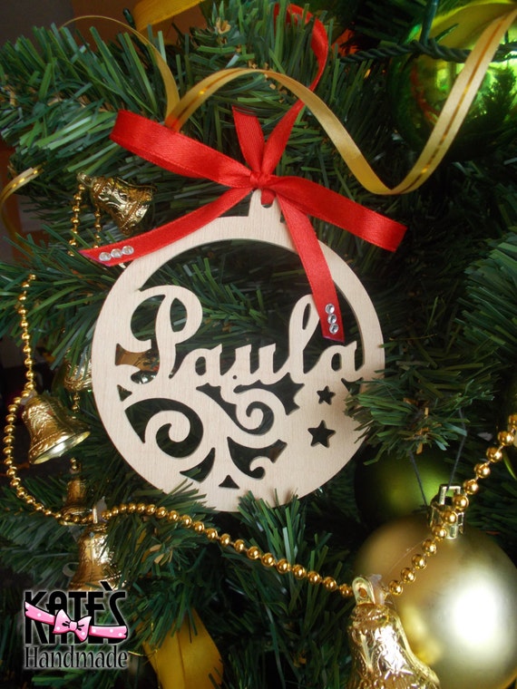Personnalisé Bois Boule De Noël Avec Nom Noël Décoration Noël Ornement Arbre Décor Vacances Cadeau