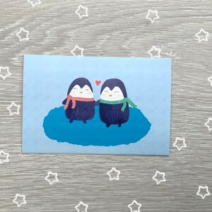 ペンギンカード、ペンギンバレンタインカード、バレンタイングリーティングカード、子供用カード、誕生日ノートカード