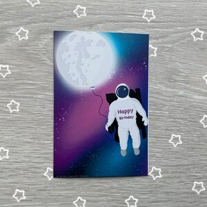 Astronaut Geburtstagskarte, Happy Birthday, Space Greetings Karte, Kinderkarte, Happy Birthday Notecard