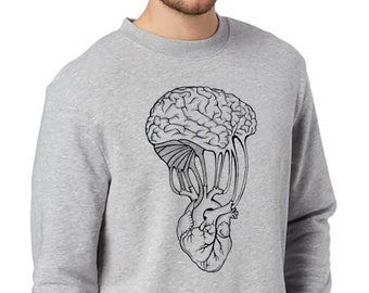 Mind and Spirit | Unisex Heavy Blend Crewneck Sweatshirt  | Graphic Sweatshirt | Pen and Ink art | Yoga shirt | Tattoo Style | ZuskaArt