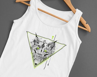 | géométrique du lynx Débardeur Unisexe American Apparel | Totem d’esprit animal roux | | de conception géométrique | de réservoir graphique ZuskaArt