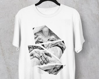 Organic Cotton Slim fit Unisex T-shirt | Abduction of Persephone by Hades | Bernini statue | Greek mythology | Sexy / erotic drawing | |