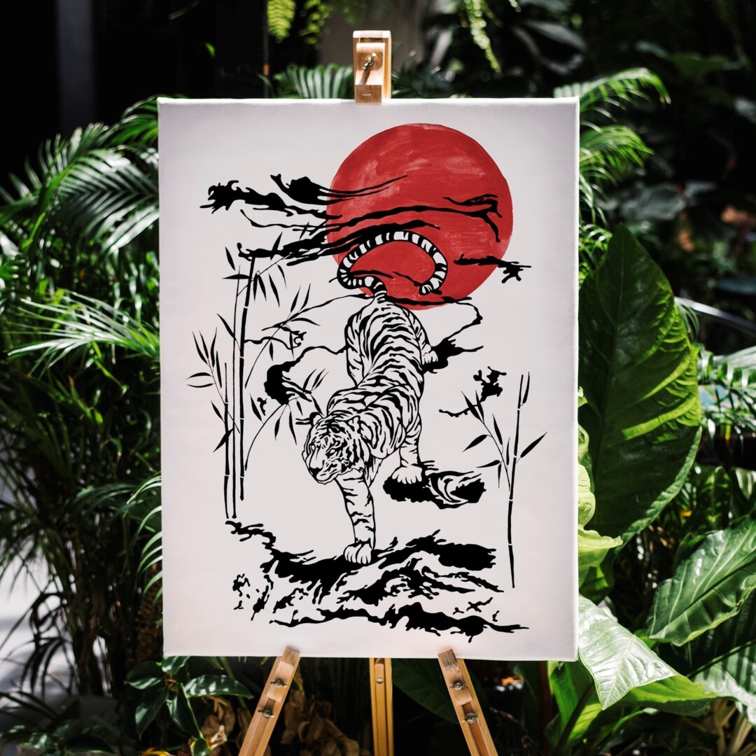 Asian Tiger | Framed Canvas Poster | Wall Decor | Chinese Astrology ...