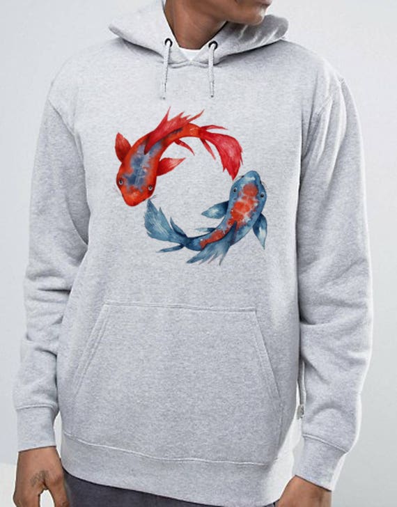 Yin Yang Koi Fish Unisex Heavy Blend Hooded Sweatshirt Graphic